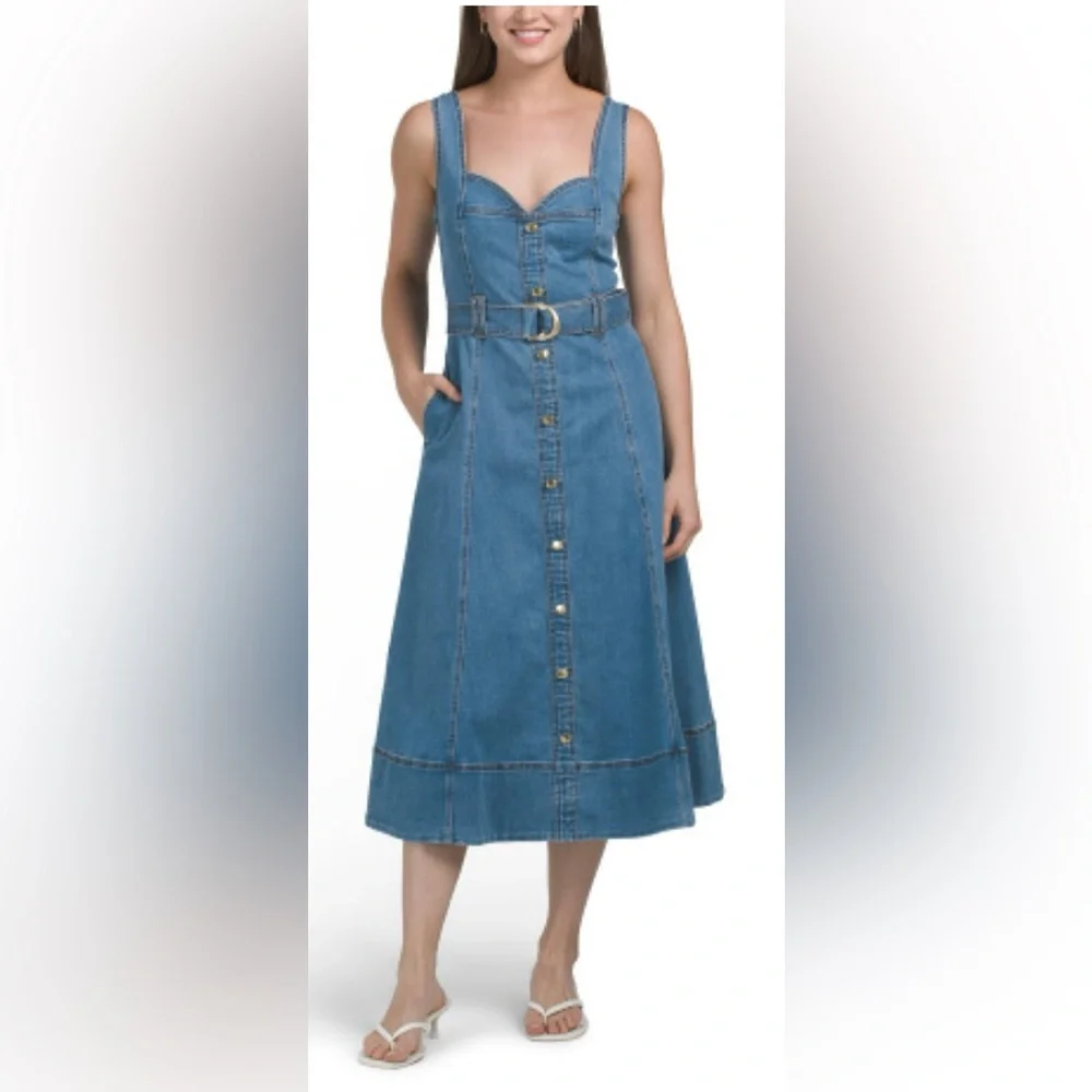 Spring 🌺 NWT HOUSE OF HARLOW MIDI DENIM DRESS 6
🚨 My prices are firm no discount - Picture 5 of 12